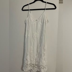 White lace mini spaghetti straps